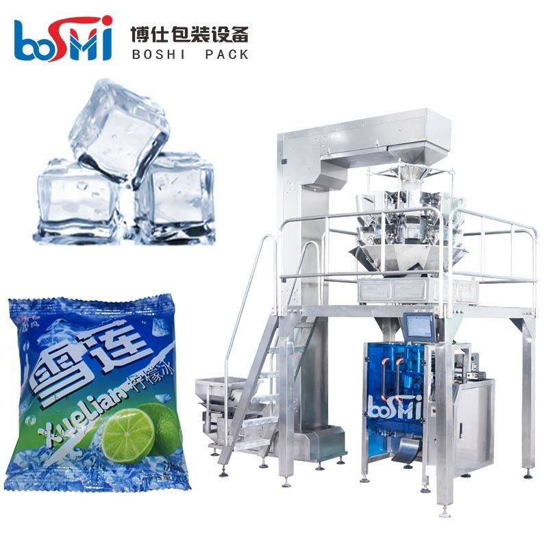 Automatic Ice Cube Frozen Food Packing Machine With Vibrating Weighing