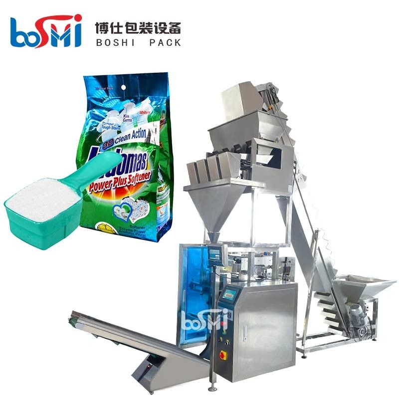 Automatic Washing Powder Pouch Packing Machine With Wrapping Labeling Sealing