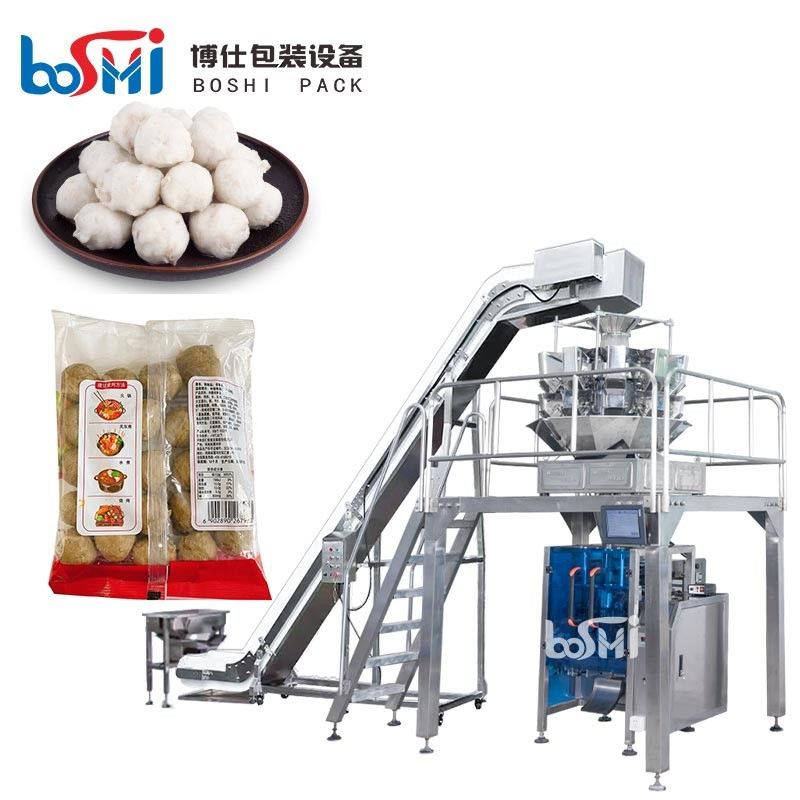 Pneumatic Frozen Food Packing Machine For Fish Ball Chicken Nugget Multifunctional