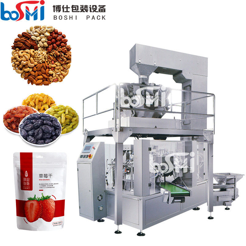 Automatic Dried Fruit Snack Granule Stand Up Pouch Rotary Packing Machine 100G 500G