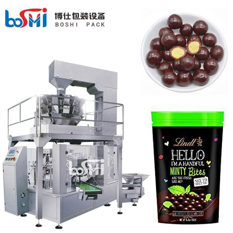 Premade Zipper Bag Rice Sugar Grain 8 Station Rotary Packing Machine Automatic