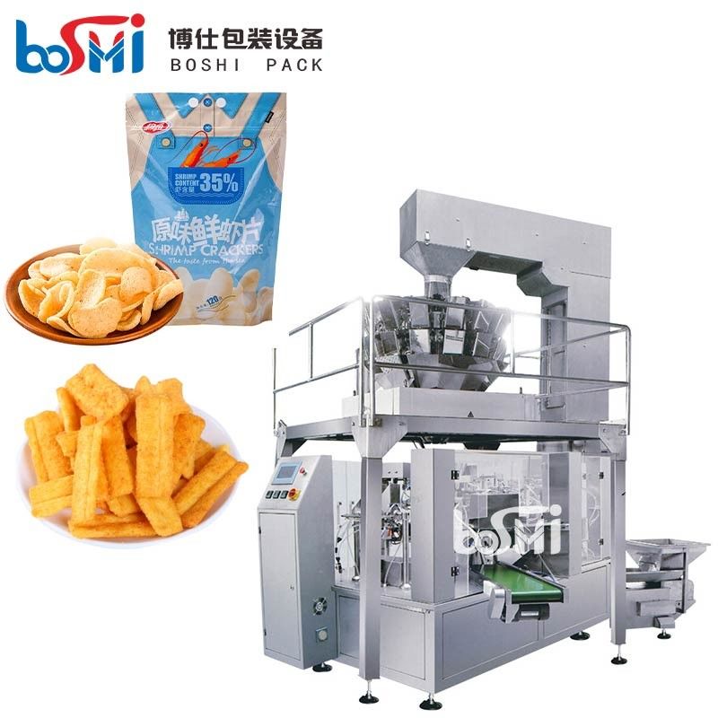 Automatic Snack Chips Dried Beef Meat Food Stand Up Pouch With Zipper Packing Machine